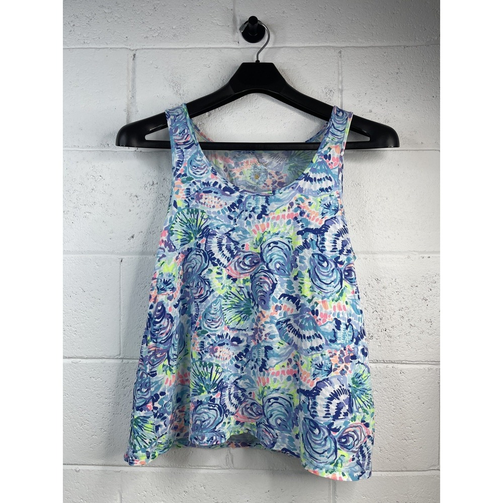 Lilly Pulitzer Top Womens Blue Seashell Knit Tank top size XL